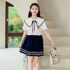Conjunto de Ropa para Niñas 2026 Verano Nuevo Elegante Rojo Estilo Academia Infantil Camisa y Falda JK Conjunto de Dos Piezas para Niños Mayores
