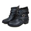 Estação Independente Exportação Transfronteiriça Europeia e Americana Sapatos Femininos Outono e Inverno 2020 Salto Grosso Tamanho Grande Cinto Botas Curtas para Mulheres