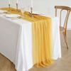 Hermoso Caminero de Mesa Transparente, Cortina Transparente, Cortina de Voile, Transparente Bali para Boda, Fiesta de Cumpleaños, Decoración de Eventos, Mantel de Mesa de Gasa Crepé