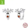 Pendientes Originales de Copo de Nieve y Campana Navideña Yinziyun Plata de Ley S925 Pendientes de Árbol de Navidad Europeos y Americanos Pendientes de Manzana Pendientes