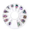 Plato giratorio para joyería de uñas transfronteriza, colorido, con forma, diamante AB, diamante de vidrio colorido, colección de plato giratorio para joyería de uñas