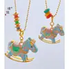 Loja de ouro com acessórios de ouro para fazer você mesmo pingente troiano cravejado de diamantes rede azul ardente colar troiano balançante para namorada