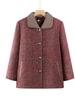 Casaco de Inverno para Vovó, para Mulheres de Meia-Idade e Idosas, Gola Reversível de Lã, Novo Estilo Outono e Inverno para Mãe, Roupas de Veludo de Inverno para Senhoras