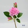 Flor Artificial de Rosa de Seda com 3 Cabeças, Rosa de Veludo de Haste Única para Arranjo Floral de Mesa, Rosa de Veludo para Decoração de Ambiente de Shopping
