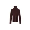 Suéter de punto fino sin costuras 100% lana pura para mujer, lavable a máquina, capa interior de punto de cuello alto, suéter fino de otoño ajustado 26