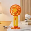Ventilador de Mão Pequeno Portátil para Exterior Novo Modelo Estampado com Base Destacável e Ajuste de Três Velocidades Ventilador de Mesa Atacado