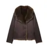 Comércio exterior transfronteiriço europeu e americano de roupas femininas, popular no AliExpress, jaqueta de moda elegante estilo europeu e americano de dupla face para outono e inverno