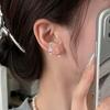 Aretes de nota musical de guitarra de diamante completo diseño de gancho de tornillo moda asimétrico circonio violín aretes de música