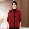 Chaqueta de moda casual versátil de estilo nuevo para primavera y otoño transfronteriza de talla grande, reductora de edad, elegante, con solapa, holgada, adelgazante, moldeadora de cuerpo