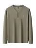 Sudadera popular de moda para hombre de manga larga, top con cremallera y cuello redondo para moda de otoño, camiseta básica de moda, camiseta de manga larga