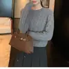 Suéter de Punto para Mujer 100% Lana de Seda Cuello Redondo para Mujer Primavera Otoño Estilo Básico Color Sólido Ajuste Delgado Top Pulóver de Lana