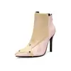 Novas Botas Femininas Outono e Inverno Costura Bico Fino Rebite Botas Cano Curto Botas de Cavaleiro Salto Fino 40-48 Tamanho Grande Botas de Comércio Exterior