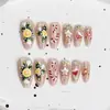 24 PIEZAS Colección de Arte para Uñas Bestseller Transfronterizo Navidad Halloween Flor Uñas Portátiles Ojo de Gato Halloween Piezas de Uñas Portátiles