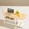 Ornatos para Casa de Bonecas 1:12 Acessórios de Mobiliário para Casa de Bonecas Cena em Miniatura Mesa Ob11 Mesa de Escrivaninha Mesa de Computador