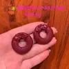 Collar Colgante de Doble Pixiu de Arena Púrpura Dorada Natural para Hombres y Mujeres, Colgante Redondo de Pixiu, Tamaños Grande y Pequeño al por Mayor
