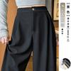 Pantalones de Traje Drapeados para Mujer, Estilo Delgado de Verano 2025 Nuevos Pantalones de Gama Alta, Pantalones Rectos Petite, Pantalones Anchos Slim