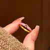Libro Rojo Pequeño Explosiones Dopamina Color Retro Zircón Esmalte Anillo Temperamento Francés Anillo Superpuesto Dedo Índice para Mujeres