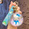 LLavero de bola de burbuja de Sanrio con dibujos animados para mujer, exquisito colgante para bolso de coche, llavero pequeño, regalo al por mayor