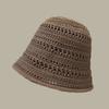 Chapéu Coreano, Elegante e Feminino, Design Crochê Vazado, Faz o Rosto Parecer Menor, Chapéu de Pescador, Chapéu de Aba Larga para Mulheres, Novo Estilo Verão 2025 Chapéu Bucket