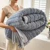Manta jacquard gruesa de grado A, manta de forro polar tafetán de doble cara, manta multifuncional para oficina y coche, manta de doble capa
