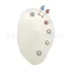 Jiangtai F136 Joyería de Aleación de Titanio Forma de Flor Cruz Incrustada de Circonita Transfronteriza G23 Joyería para Piercings Corporales de Aleación de Titanio Pendientes