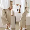 En stock: Pantalones anchos estilo japonés 2026 nuevos para mujer, nueva colección de verano, mezcla de algodón y lino, modernos, holgados, pantalones casuales de lino para estudiantes