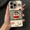 Aplicável ao Apple 17promax semi-transparente desenho animado Crayon Shin-chan sinal de paz iphone celular capa macia rígida UV personalizada
