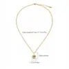 Collar Oval de Circonita Cúbica de Colores Más Vendido Cross Acero Inoxidable 18K Colgante de Lujo Ligero Gargantilla Diseño de Nicho Cadena de Suéter de Moda
