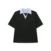 Camisa Falsa de Dos Piezas con Cuello, Manga Corta de Verano para Hombre, Marca de Tendencia, Gama Alta, Fresca y Elegante, Corte Holgado, Media Manga con Sensación Fresca