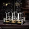 Copo para baijiu estilo chinês de duas liang, luxo leve de alta qualidade, copo pequeno de vidro para licor forte de 2 liang com escala, copo de shaojiu huangjiu de uma liang