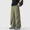 Ropa destacada para hombre / Pantalones casuales rectos holgados estilo americano de seda helada ligera de verano para hombre, pantalones holgados vintage de trabajo para hombre