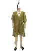 Roupas Femininas Europeias e Americanas de Verão 2026 Novo Vestido Feminino com Decote V Roupa de Praia para Férias Soltas Estampado de Leopardo Vestido de Praia