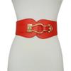 Novo estilo coreano feminino cinto largo elástico casual cintura selo feminino metal ferradura pendurado fivela decorativo cintura selo