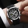 Reloj de Pulsera Deportivo de Cuarzo Cronógrafo de Lujo para Hombre, Resistente al Agua con Correa de Silicona, Elegante Reloj Multicolor para el Uso Diario