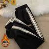 Calças de veludo cotelê pesadas, moda primavera e outono, marca de moda, calça de moletom solta casual, calça esportiva americana retrô com forro de lã