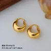 Moda Europea y Americana Estilo Old Money Sencillos Elegantes Versátiles Dorados Cepillados Mate Pendientes de Lujo Ligero de Gama Alta Brazaletes para Orejas Pendientes