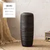 Florero de Cerámica Moderno Minimalista Adorno de Decoración con Flores Secas Maceta de Barro Grueso Jingdezhen Florero Grande Negro de Pie Envío Gratis