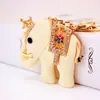 Llavero creativo de elefante de cristal con incrustaciones de diamantes, llavero de animal, accesorios para bolso, colgante de metal, pequeño regalo