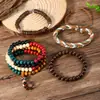 TEMU HIYIN Estilo Bohemio Nuevo Transfronterizo Cuentas de Madera de Cáscara de Coco Pulsera de Hilo Elástico para Hombres Pulsera Pulsera
