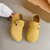Zapatos Birkenstock de suela gruesa para mujer, de suela blanda, de cobertura total, que aumentan la altura, nuevo modelo otoño 2026, mocasines sin cordones, medias pantuflas Birkenstock para mujer