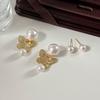 Pendientes vintage de mariposa con perla dorada y nicho, de moda para mujer, personalizados, ligeros, de lujo, elegantes, exquisitos, de alta gama para la industria pesada.