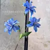 Flores Artificiais Vintage Lírios Pequenos Impressos em 3D em Azul e Roxo para Adereços de Fotografia de Casamento, Decoração de Casa e Vitrines