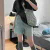 Shorts de Mezclilla Desgastados de Color Claro para Mujer, Verano Talla Grande Corte Holgado, Favorecedores para Figura de Pera, Shorts de Pierna Ancha de Longitud Media