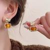 Aretes Geométricos Cuadrados Asimétricos Retro Franceses para Mujer, Lujo Accesible, Aretes de Alta Gama, Aretes de Estilo Nicho