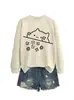 Amazon eBay Tienda Independiente Linda y Divertida Casual Sudadera de Gato Dados Redonda Cuello Largo para Comercio Exterior Transfronterizo