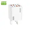 Carregador fosco 240W 4USB+4PD cabeça de carregamento de celular multi-porta adaptador de energia 5V2A12W atacado