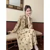 Vestido Floral Romántico Francés con Cuello Fluido para Mujer 2026 Primavera Nuevo Diseño Ceñido a la Cintura Adelgazante Elegante Vestido Largo