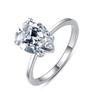 Anillo Elaine de Plata de Ley S925 Simple Forma de Pera Piedra Principal de 3ct Anillo de Bodas Lujo Alto Nivel Sentido Ins Celebridad Cyber Anillo de Gota de Agua