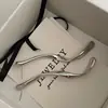 Pendientes Largos de Metal Ondulado con Diseño de Nicho de Aguja de Plata 925, Estilo Minimalista con un Toque de Lujo, Pendientes Largos Retorcidos Estilo Ins