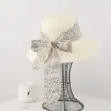 Chapéu de Sol de Aba Larga Floral para Mulheres, Chapéu de Sol de Verão para Férias na Praia e Litoral, Chapéu de Palha com Proteção UV